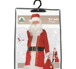 Costume tradizionale da Babbo Natale rosso con cappello per uomo