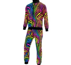 Costume Tuta Animalier Arcobaleno Fluo per adulto
