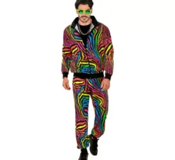 Costume Tuta Animalier Arcobaleno Fluo per adulto