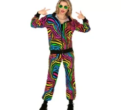 Costume Tuta Animalier Arcobaleno Fluo per adulto