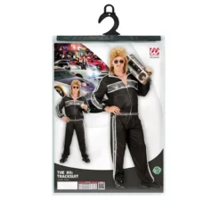 Costume tuta anni '80 nero e argento per uomo