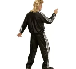 Costume tuta anni '80 nero e argento per uomo