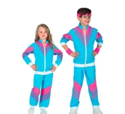 Costume tuta blu anni '80 per bambini e ragazzi