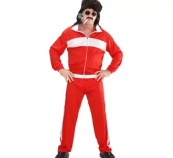 Costume tuta da uomo rosso e bianco anni '80