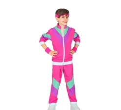 Costume tuta fucsia anni '80 per bambini e ragazzi