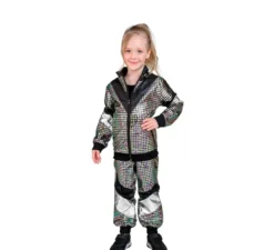 Costume tuta riflettente anni '80 per bambini e ragazzi