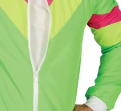 Costume tuta verde fluo e fucsia per uomo