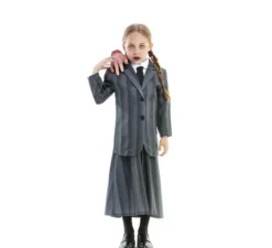 Costume uniforme scolastica gotica a righe per ragazze e adolescenti