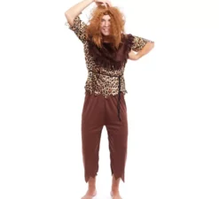 Costume uomo delle caverne con stampa animalier