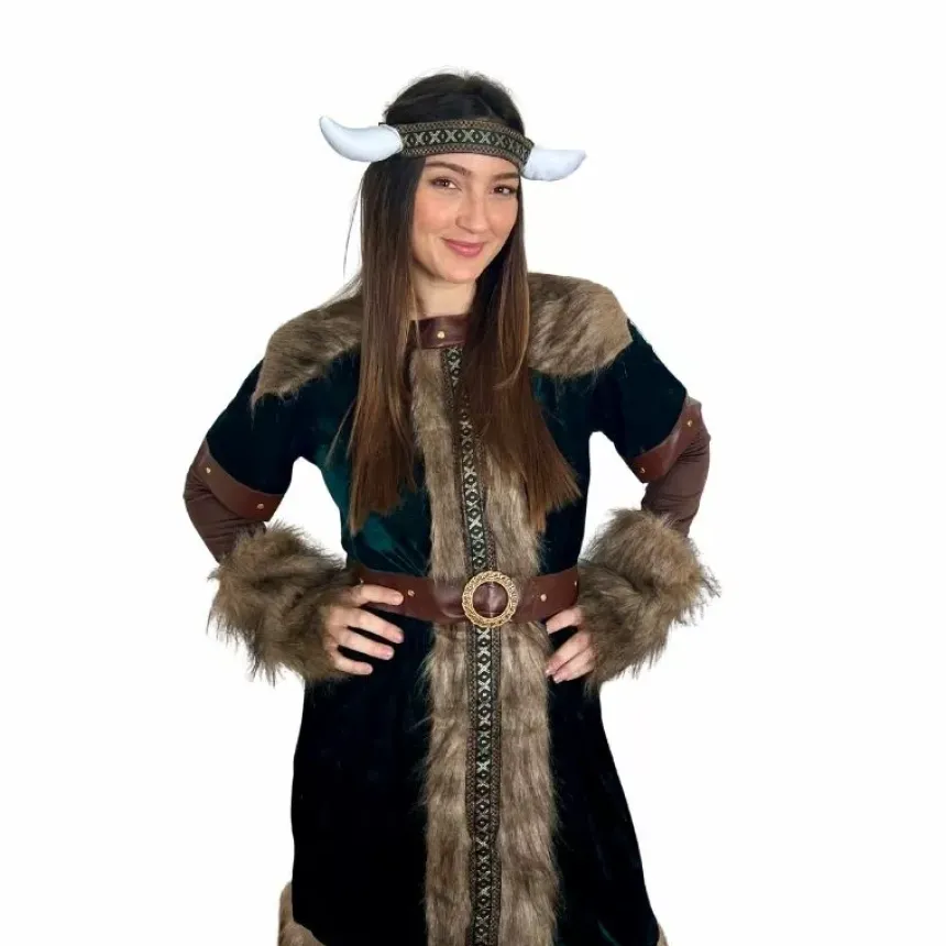 Costume verde vichingo per una donna