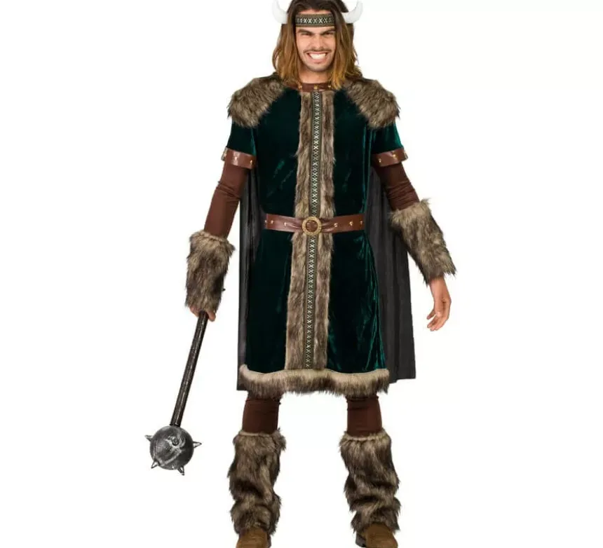 Costume verde vichingo per un uomo