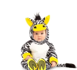 costume Zebra con cappuccio e bambino coda
