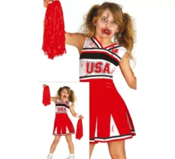 Costume zombie cheerleader per bambina