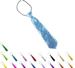 Cravatta con paillettes per bambini da 30 cm in diversi colori
