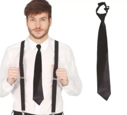 Cravatta nera di 40 cm.
