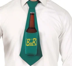 Cravatta porta birra verde per adulti