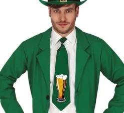 Cravatta verde con stampa St. Patrick's Beer