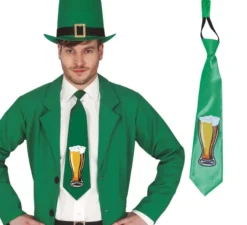 Cravatta verde con stampa St. Patrick's Beer