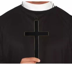Croce da prete nera da 22 cm