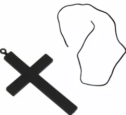 Croce da prete nera da 22 cm