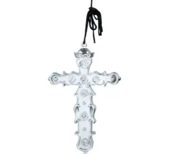 Croce religiosa in 2 colori assortiti Oro e Argento di 15 cm