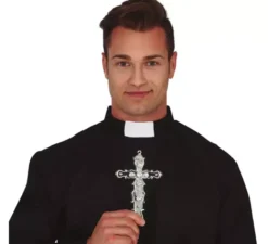 Croce religiosa in 2 colori assortiti Oro e Argento di 15 cm
