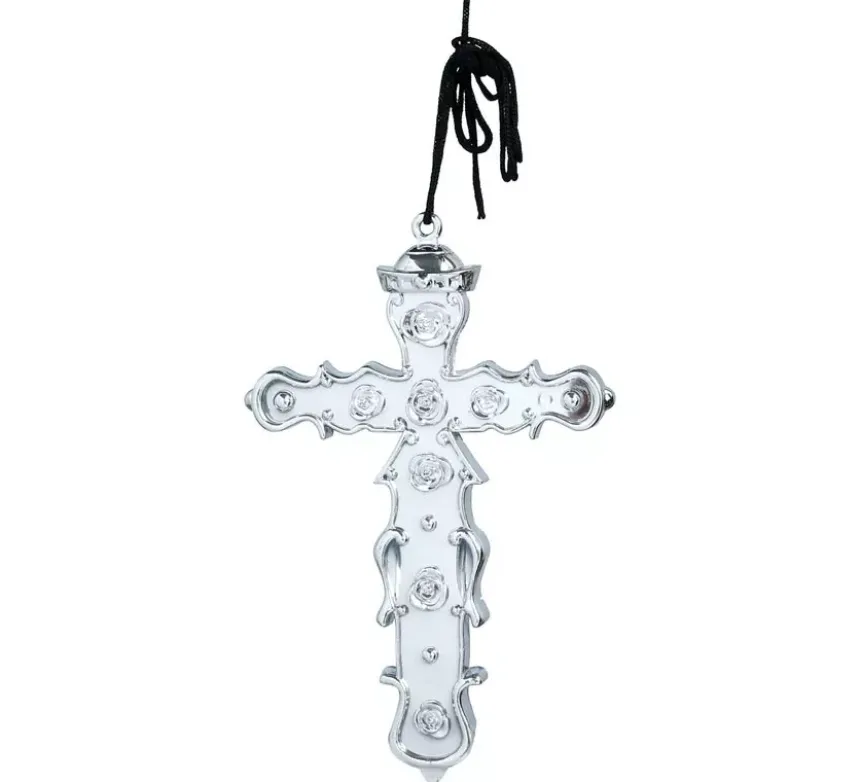 Croce religiosa in 2 colori assortiti Oro e Argento di 15 cm