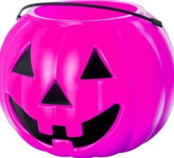 Cubo di zucca per caramelle Rosa 19x23x23 cm