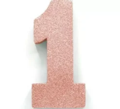 Decorazione da tavola numero 1 color oro rosa