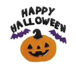 Decorazione in gel di zucca "Happy Halloween" 20x25 cm