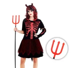 Diablesa tridente rosso 2 pezzi da 120 cm