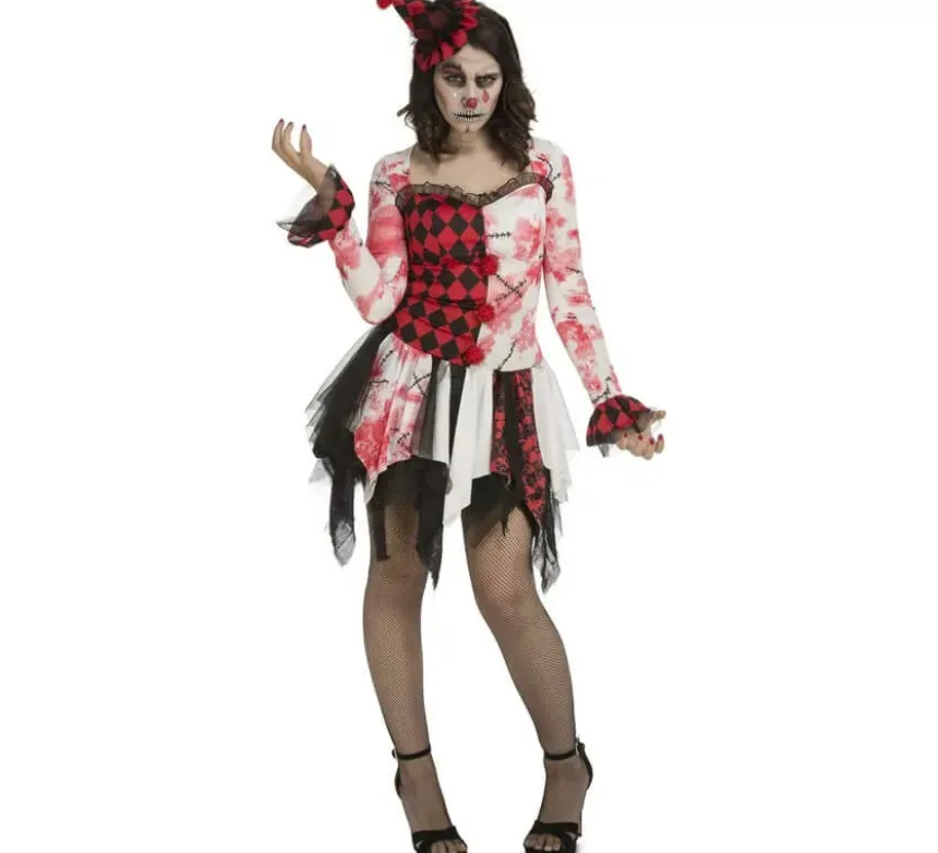 Diabolico costume da giullare per una donna