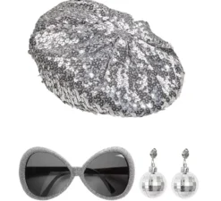 Disco Babe Kit: Cappello, Occhiali e Orecchini