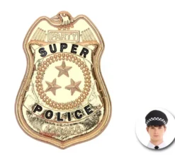 Distintivo della polizia Super Police in metallo dorato