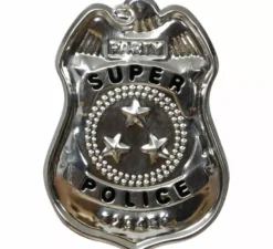 Distintivo Super Police in metallo da 7 cm