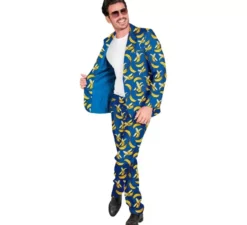 Divertente costume da festa per uomo blu banana