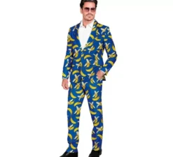 Divertente costume da festa per uomo blu banana