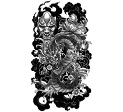 Drago e demone tatuaggio