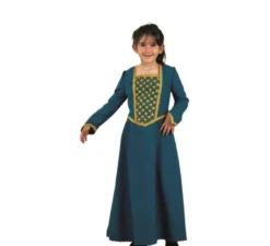 Elegante costume da dama di corte blu per bambina