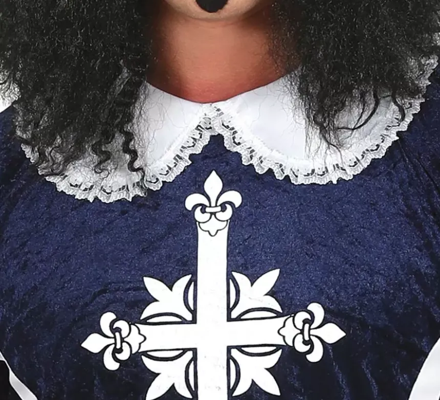 Elegante costume da moschettiere blu per uomo