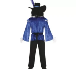 Elegante costume da moschettiere blu per uomo
