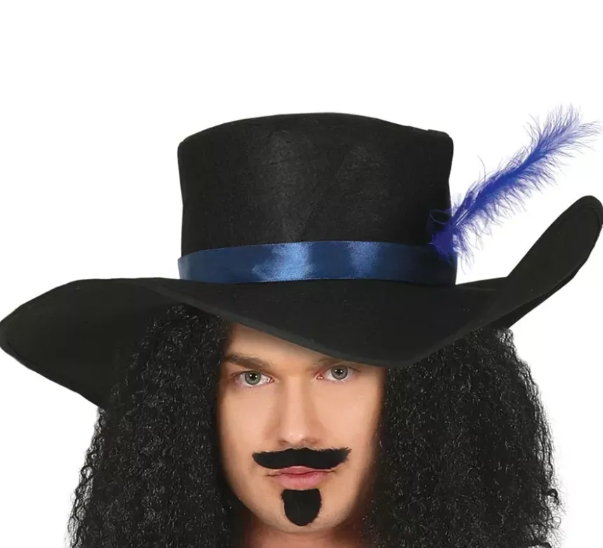 Elegante costume da moschettiere blu per uomo