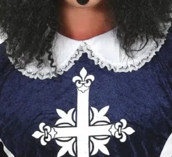 Elegante costume da moschettiere blu per uomo