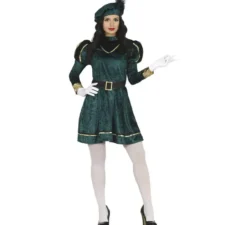 Elegante costume da pagina verde per donna