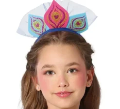 Elegante costume da pavone blu per bambina