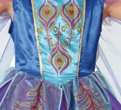 Elegante costume da pavone blu per bambina