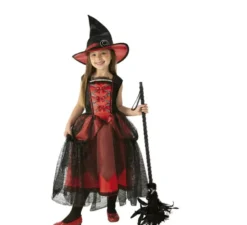 Elegante costume da strega rossa per bambina