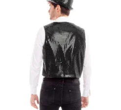 Elegante gilet nero con paillettes da uomo