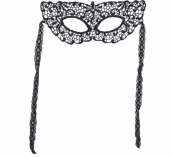 Elegante maschera nera ricamata