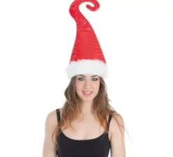 Elfo a spirale rosso o cappello da elfo aiutante di Babbo Natale